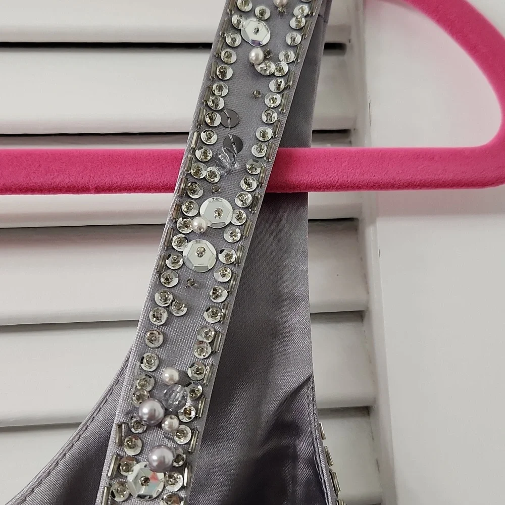 #prom Gorgeous Elegant Silver One-Shoulder Dress - Picture 6 of 11